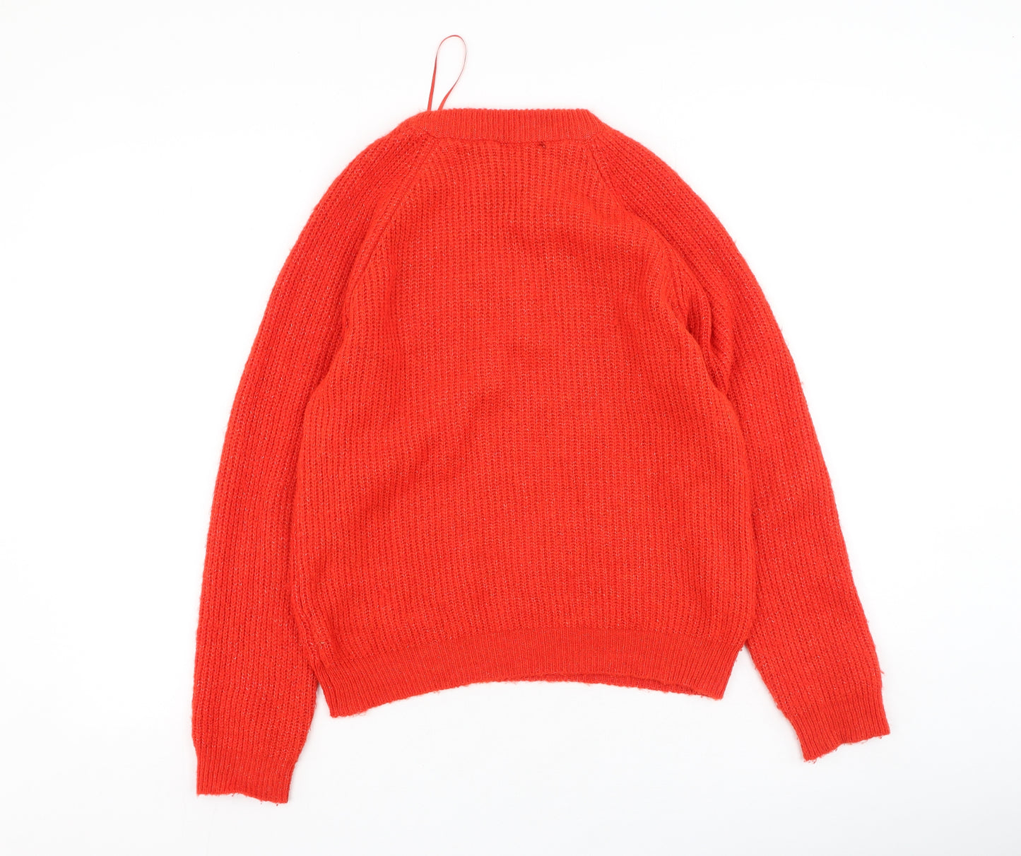 Primark Womens Red Round Neck  Acrylic Pullover Jumper Size 10