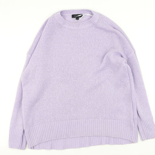 New Look Womens Purple Round Neck  Acrylic Pullover Jumper Size L