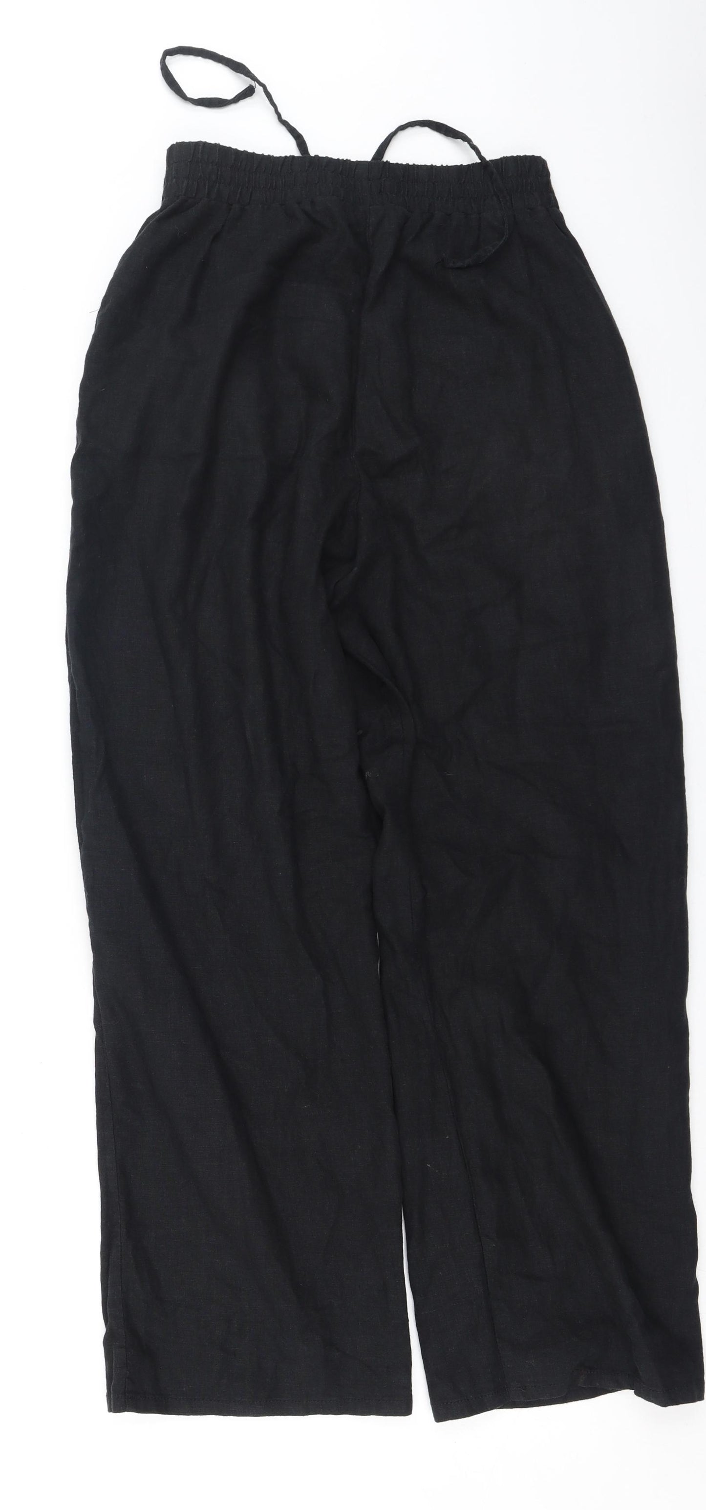 George  Womens Black  Linen Trousers  Size 6 L27 in Regular