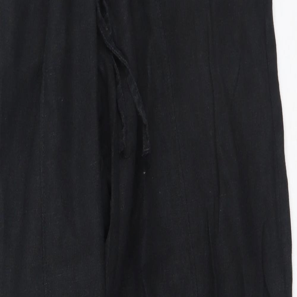 George  Womens Black  Linen Trousers  Size 6 L27 in Regular