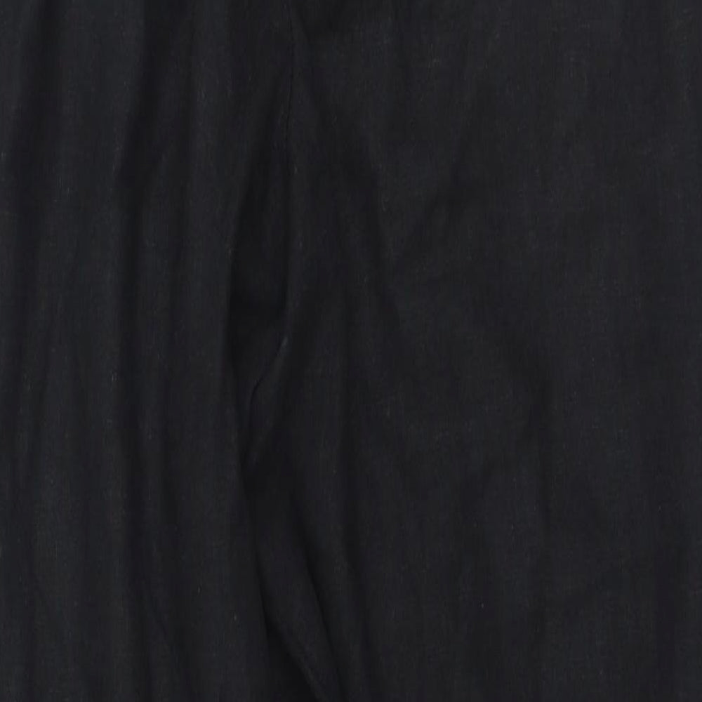 George  Womens Black  Linen Trousers  Size 6 L27 in Regular