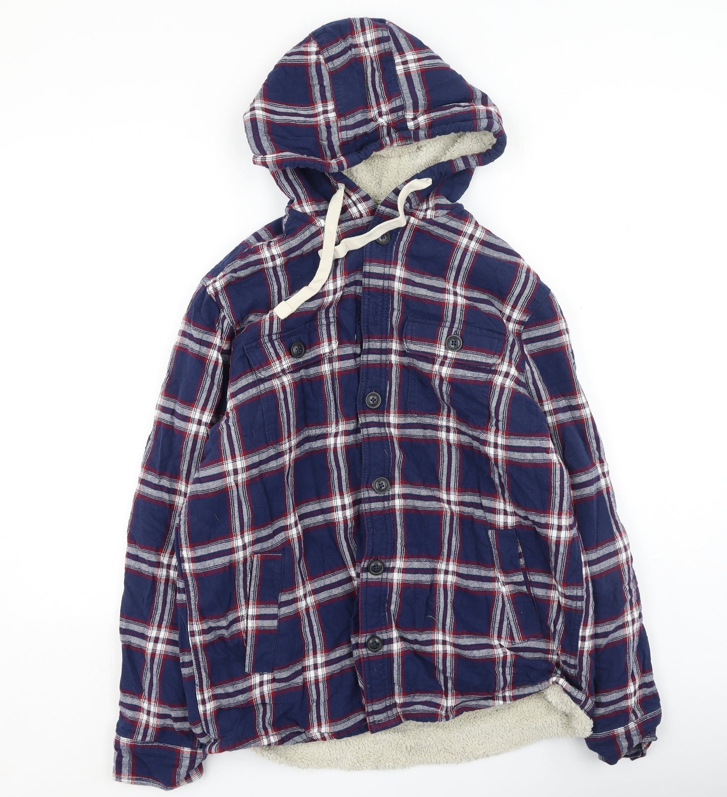 F&F Mens Multicoloured Plaid  Jacket Coatigan Size L
