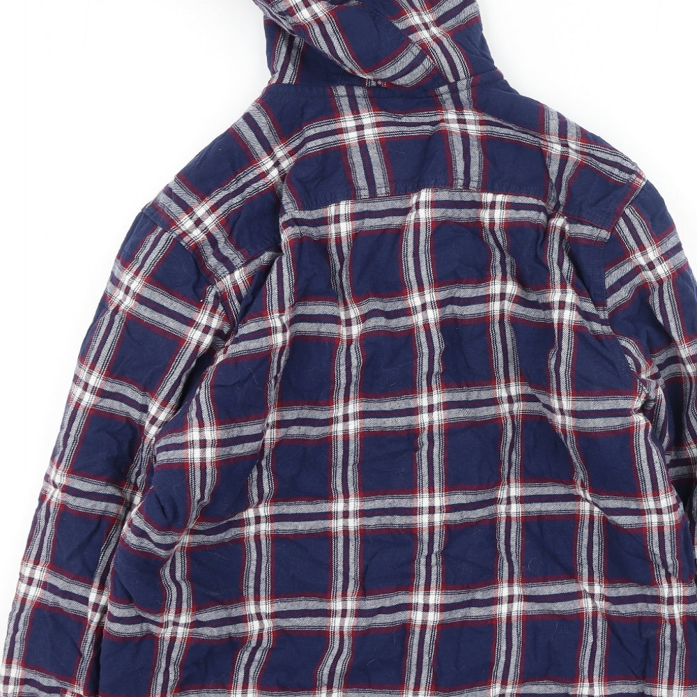 F&F Mens Multicoloured Plaid  Jacket Coatigan Size L
