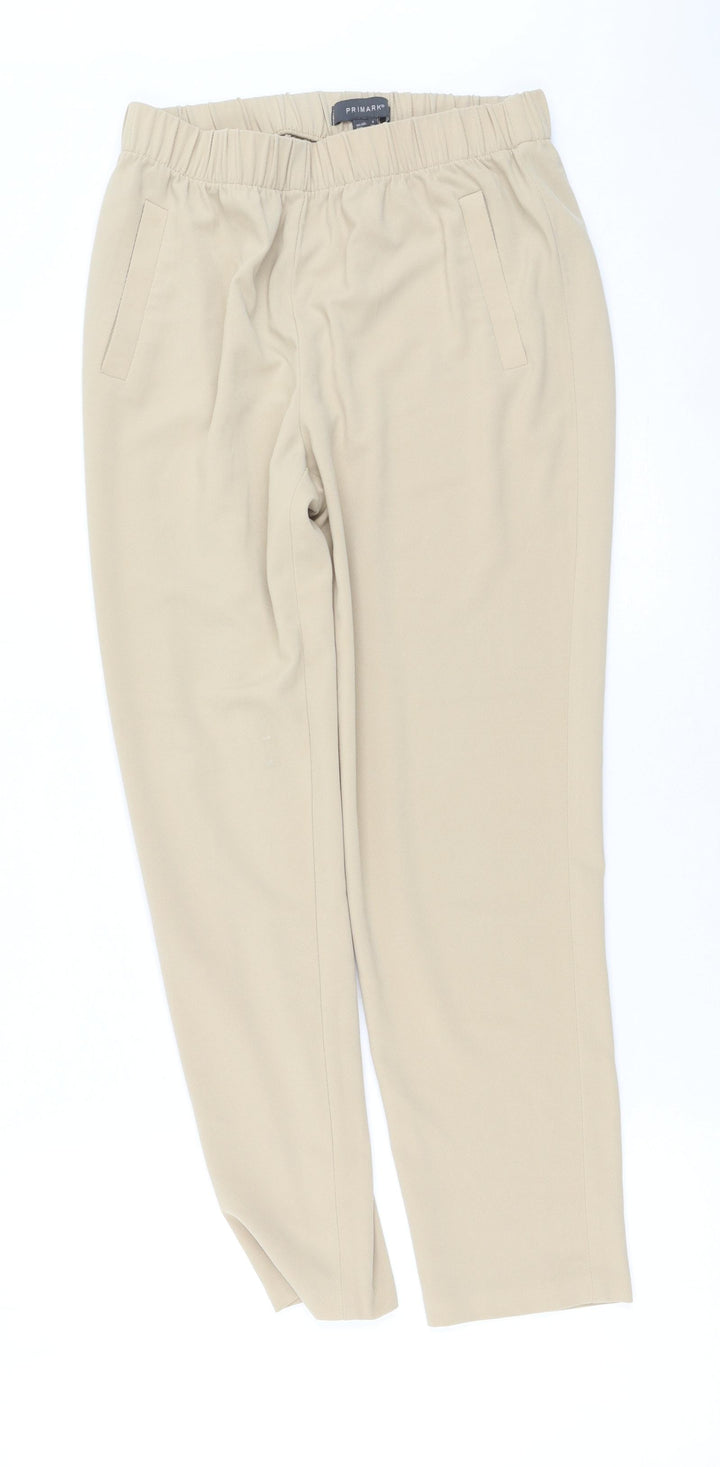 H&M Womens Beige Cotton Trousers Size 42 L27 in Regular