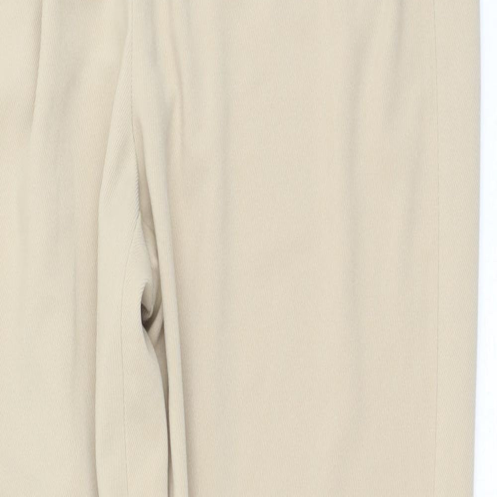 H&M Womens Beige  Cotton Trousers  Size 42 L27 in Regular