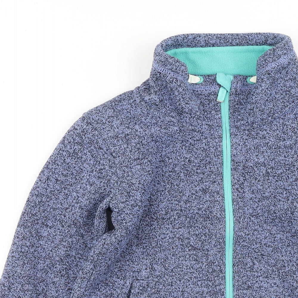 Bench Girls Blue High Neck  Polyester Full Zip Jumper Size 9-10 Years