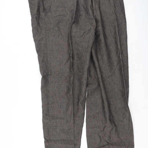 Jaeger Mens Brown  Linen Trousers  Size 40 L34 in Regular