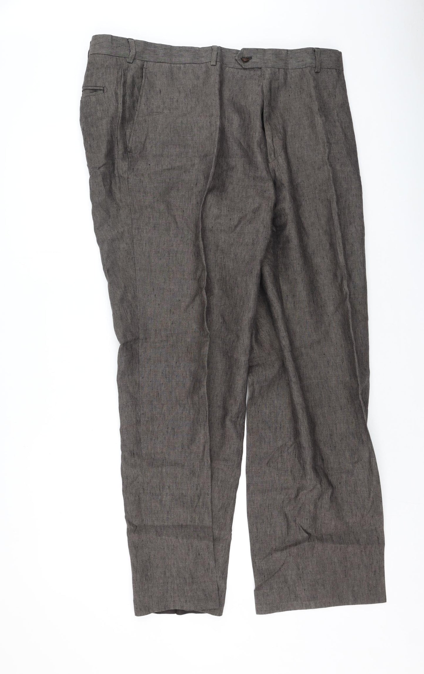 Jaeger Mens Brown  Linen Trousers  Size 40 L34 in Regular