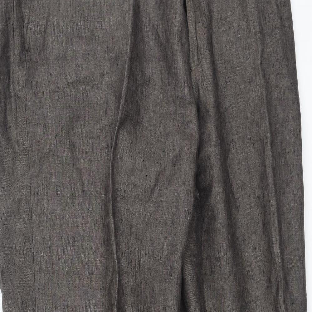 Jaeger Mens Brown  Linen Trousers  Size 40 L34 in Regular