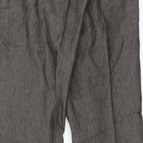 Jaeger Mens Brown  Linen Trousers  Size 40 L34 in Regular