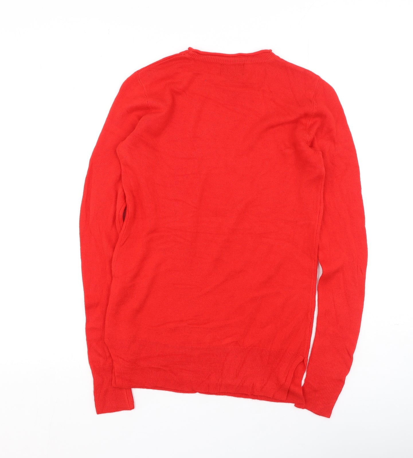 Cashel Womens Red High Neck  Acrylic Pullover Jumper Size S