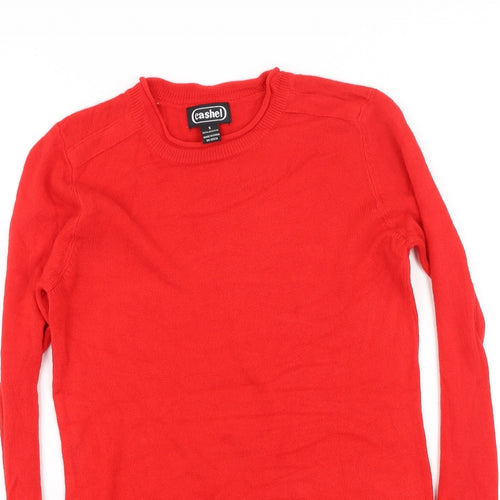 Cashel Womens Red High Neck  Acrylic Pullover Jumper Size S