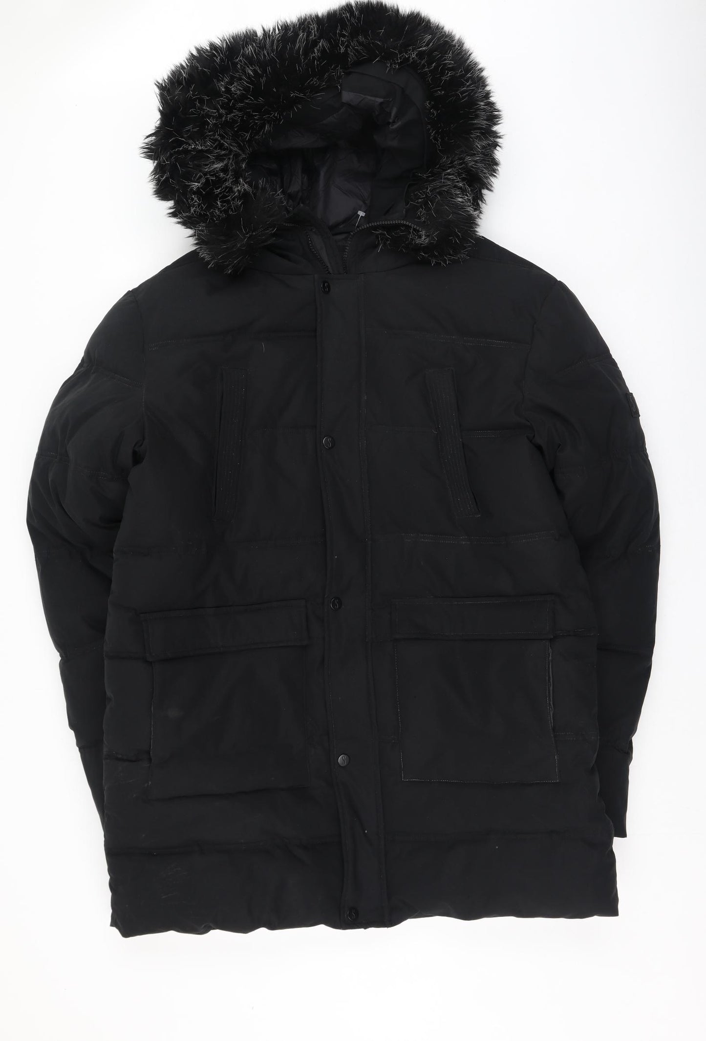 Status Mens Black   Puffer Jacket Coat Size L