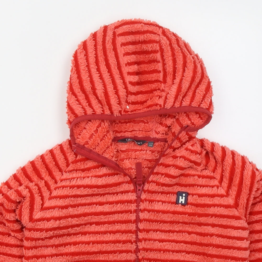 Hi Gear Girls Red Striped  Jacket  Size 11-12 Years  Zip