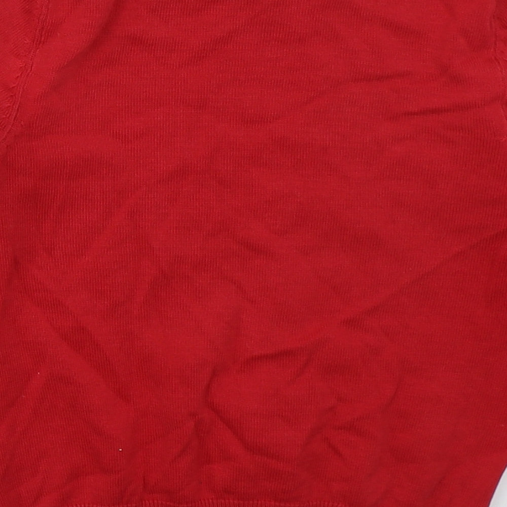 George Boys Red V-Neck  Cotton Pullover Jumper Size 5-6 Years  Pullover