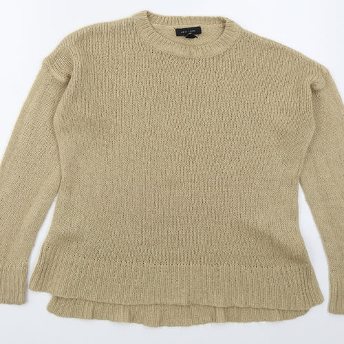 New Look Womens Beige Crew Neck  Acrylic Pullover Jumper Size S