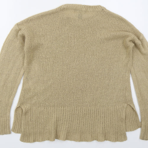 New Look Womens Beige Crew Neck  Acrylic Pullover Jumper Size S