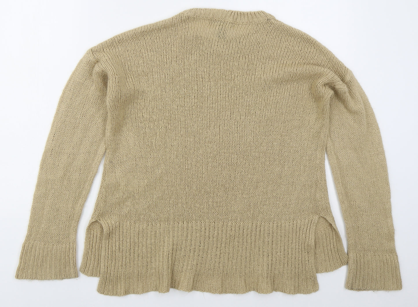 New Look Womens Beige Crew Neck  Acrylic Pullover Jumper Size S