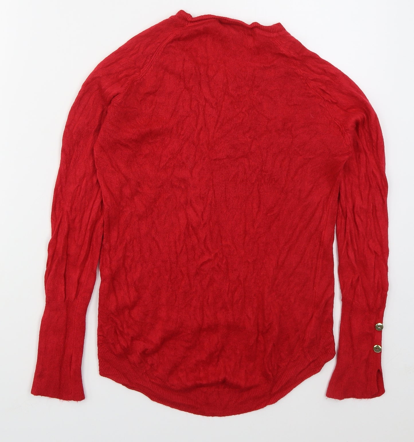 Primark Womens Red Crew Neck  Acrylic Pullover Jumper Size 6