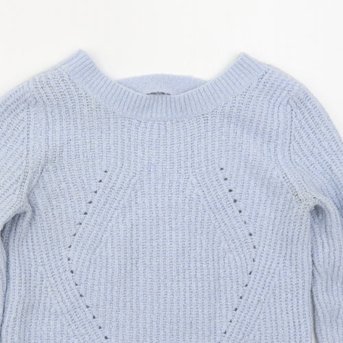 Primark Womens Blue Boat Neck  Acrylic Pullover Jumper Size 6