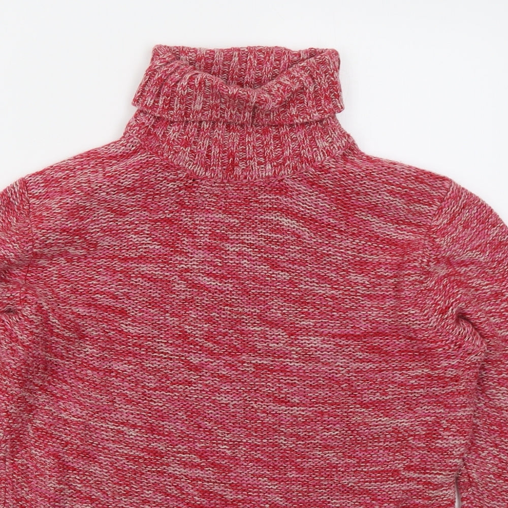 Cath Kidston Womens Pink Roll Neck Striped Viscose Pullover Jumper Size M