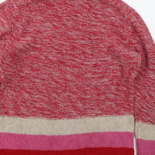 Cath Kidston Womens Pink Roll Neck Striped Viscose Pullover Jumper Size M