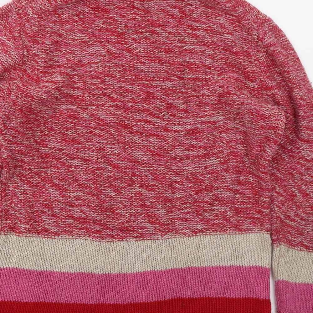 Cath Kidston Womens Pink Roll Neck Striped Viscose Pullover Jumper Size M