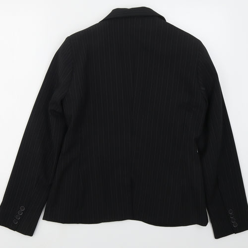 Atmosphere Womens Black Striped Polyester Jacket Suit Jacket Size 14