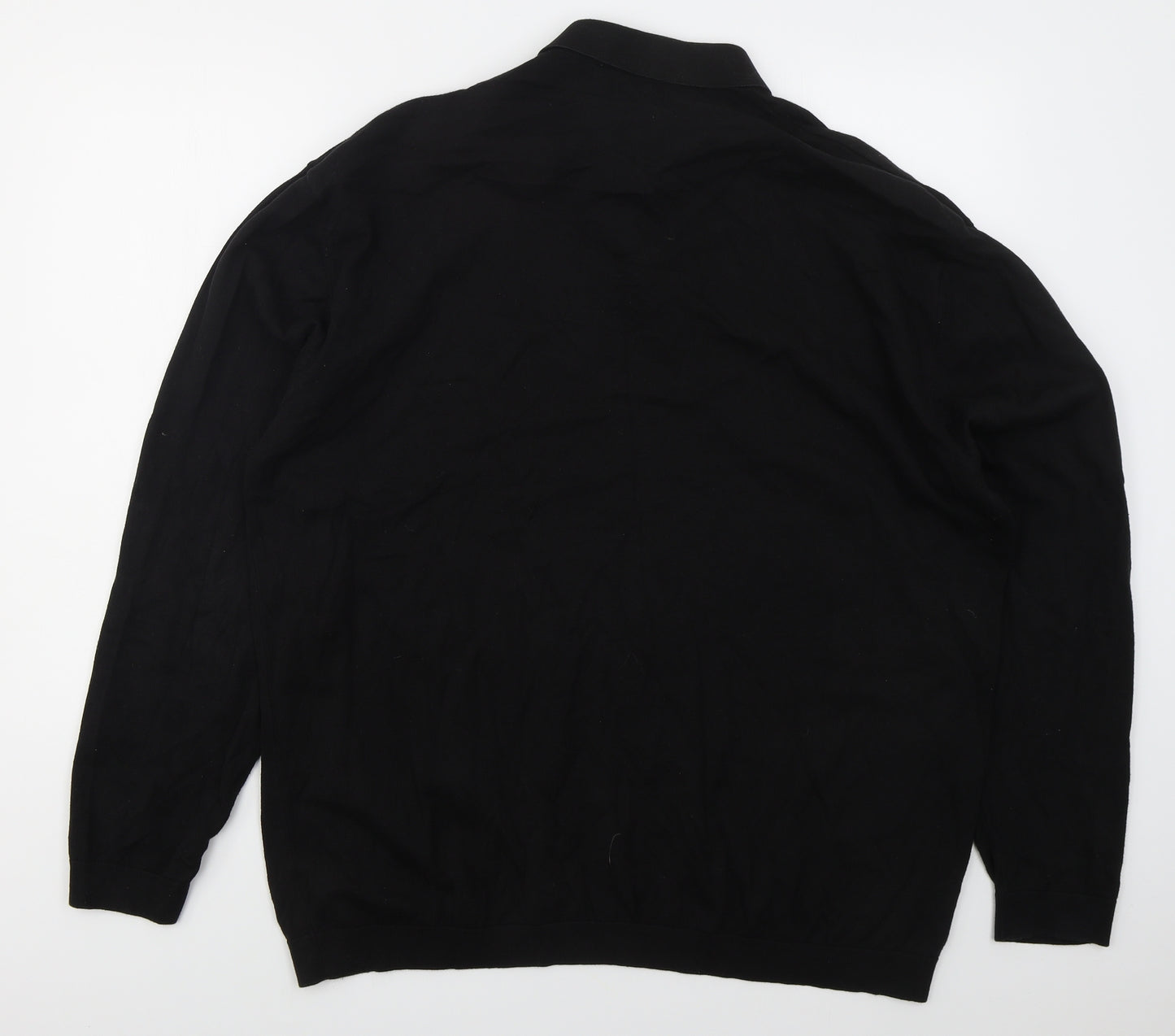 NEXT Mens Black  Cotton  Polo Size 3XL Collared Pullover