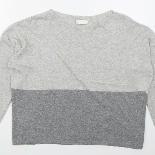 Sarta Womens Grey Boat Neck  Cotton Pullover Jumper Size M   - Colour Block