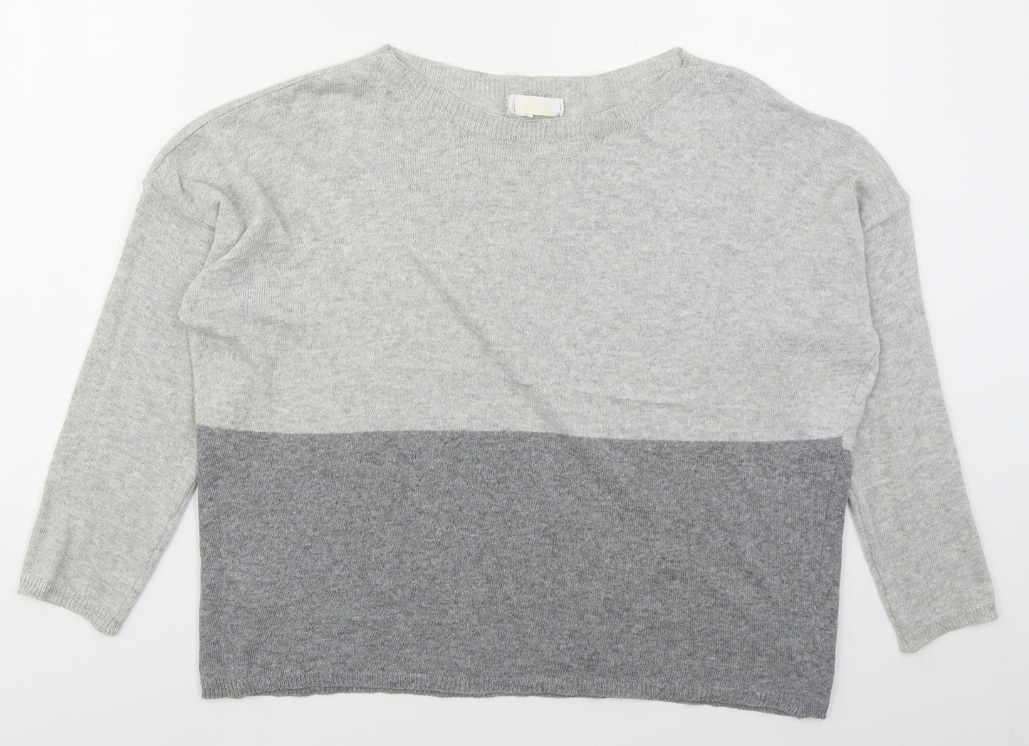 Sarta Womens Grey Boat Neck  Cotton Pullover Jumper Size M   - Colour Block