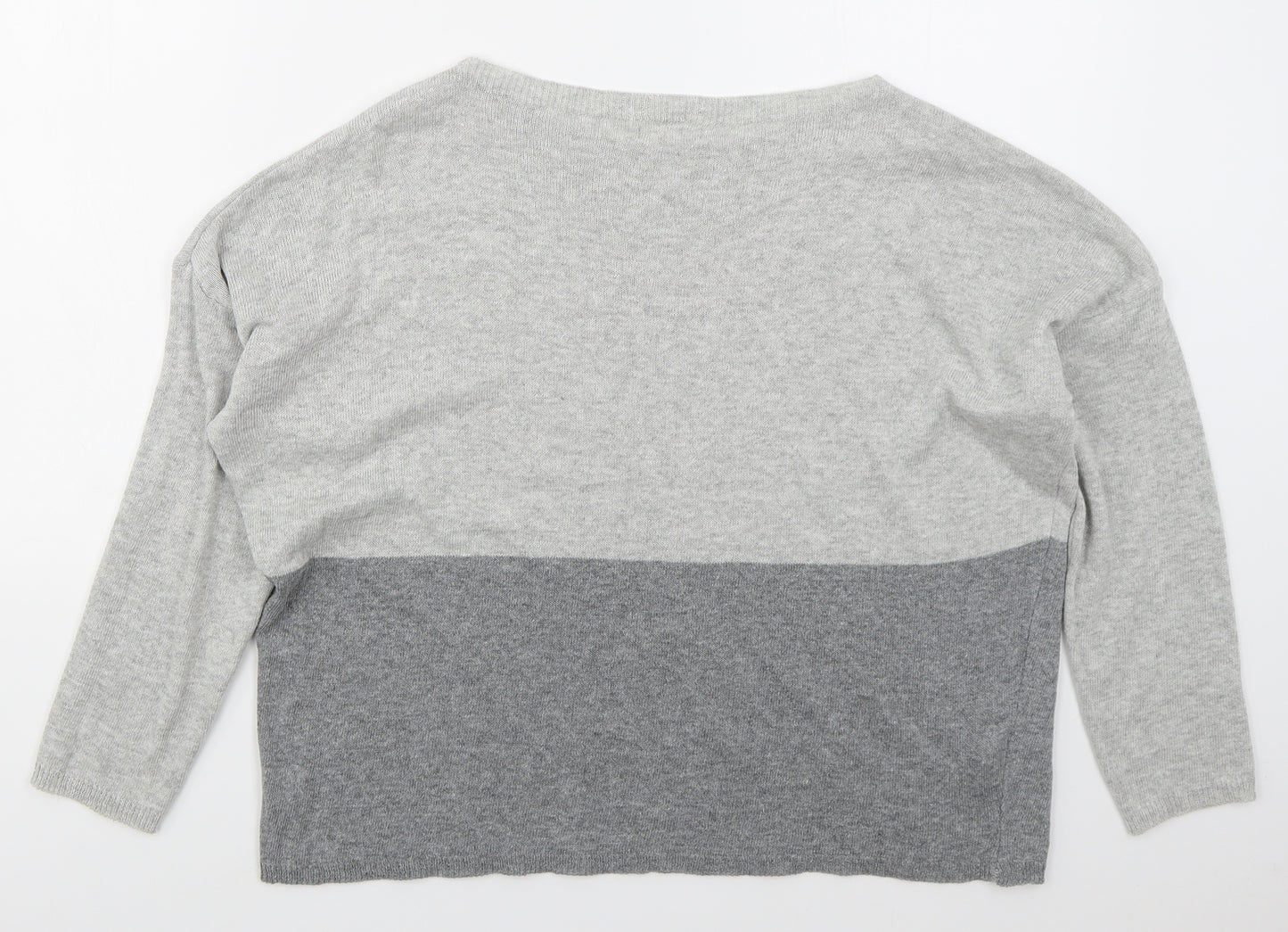 Sarta Womens Grey Boat Neck  Cotton Pullover Jumper Size M   - Colour Block