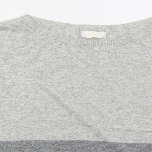 Sarta Womens Grey Boat Neck  Cotton Pullover Jumper Size M   - Colour Block