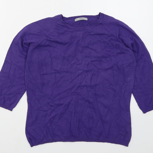 Marks and Spencer Womens Purple Crew Neck  Viscose Pullover Jumper Size 16