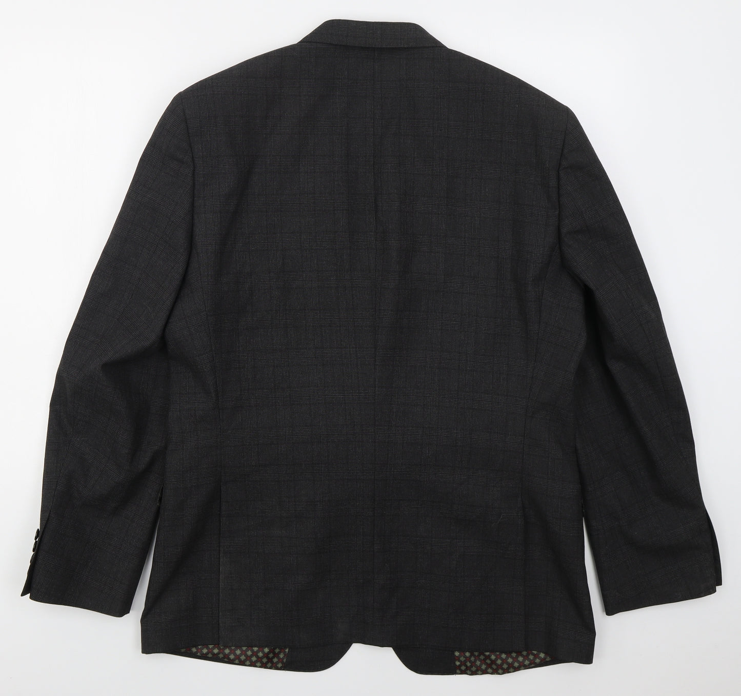 F&F Mens Grey Check Polyester Jacket Suit Jacket Size 42
