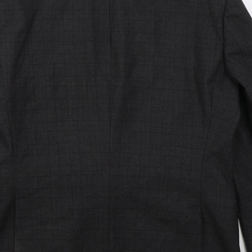 F&F Mens Grey Check Polyester Jacket Suit Jacket Size 42