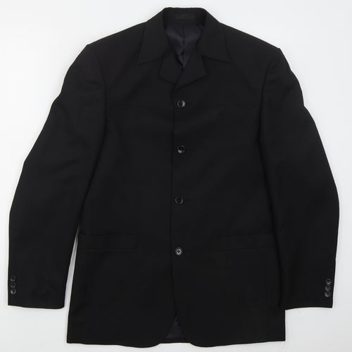 Armando Mens Black  Polyester Jacket Suit Jacket Size 38