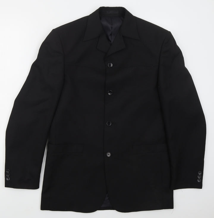 Armando Mens Black  Polyester Jacket Suit Jacket Size 38