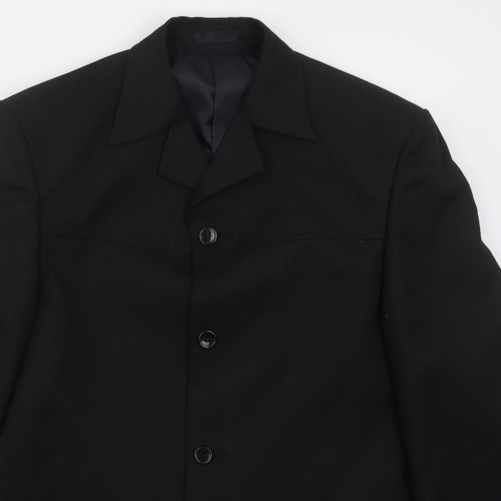 Armando Mens Black  Polyester Jacket Suit Jacket Size 38