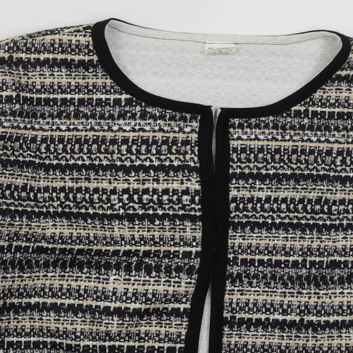 La Maison Du Jersey Womens Black Geometric  Jacket  Size 16  Hook & Eye - Beige