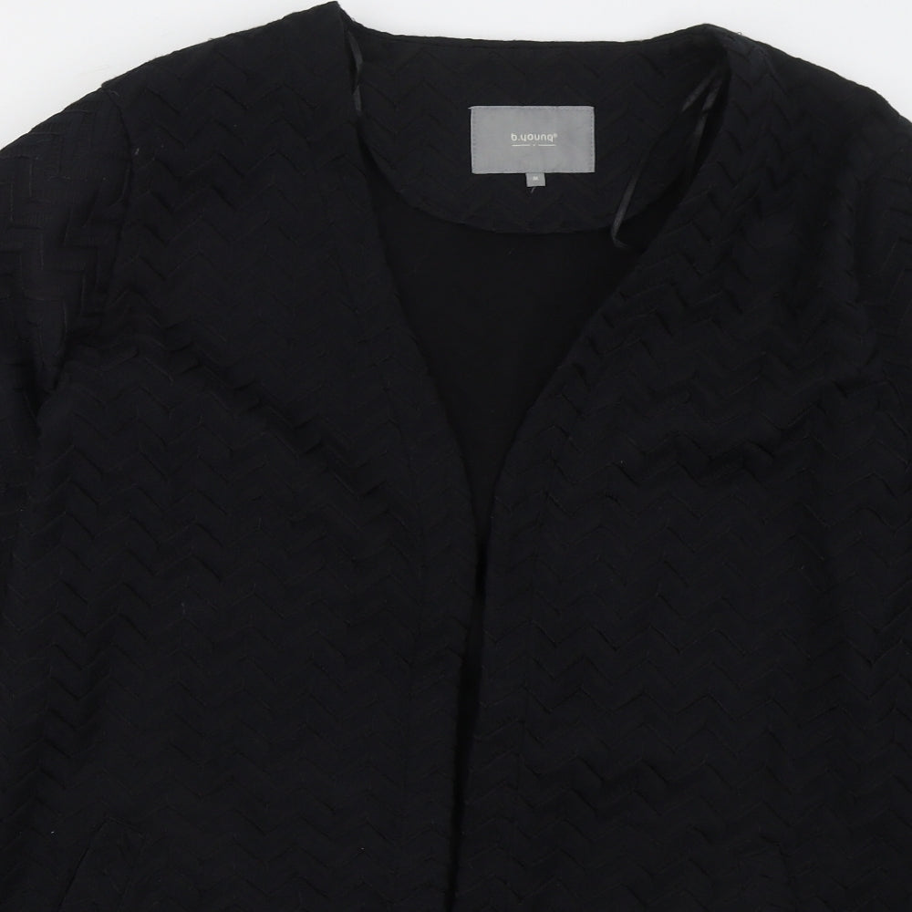 b.young Womens Black Geometric  Jacket  Size M