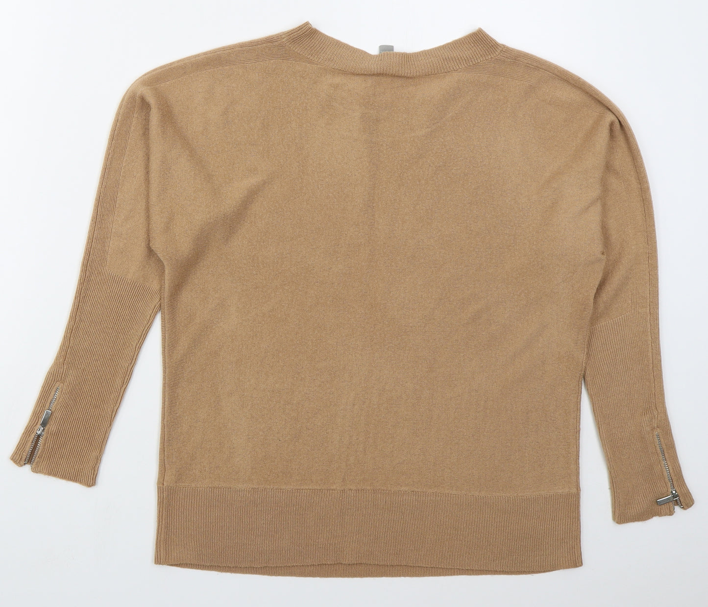 Dorothy Perkins Womens Beige Crew Neck  Acrylic Pullover Jumper Size 10