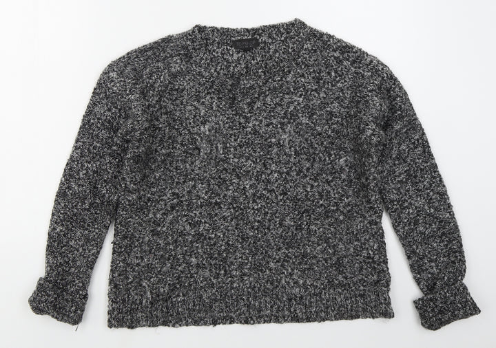 Topshop Womens Grey Crew Neck  Acrylic Pullover Jumper Size 6
