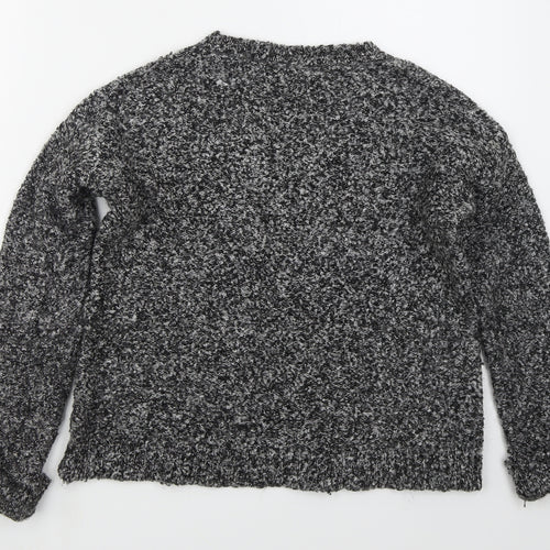 Topshop Womens Grey Crew Neck  Acrylic Pullover Jumper Size 6