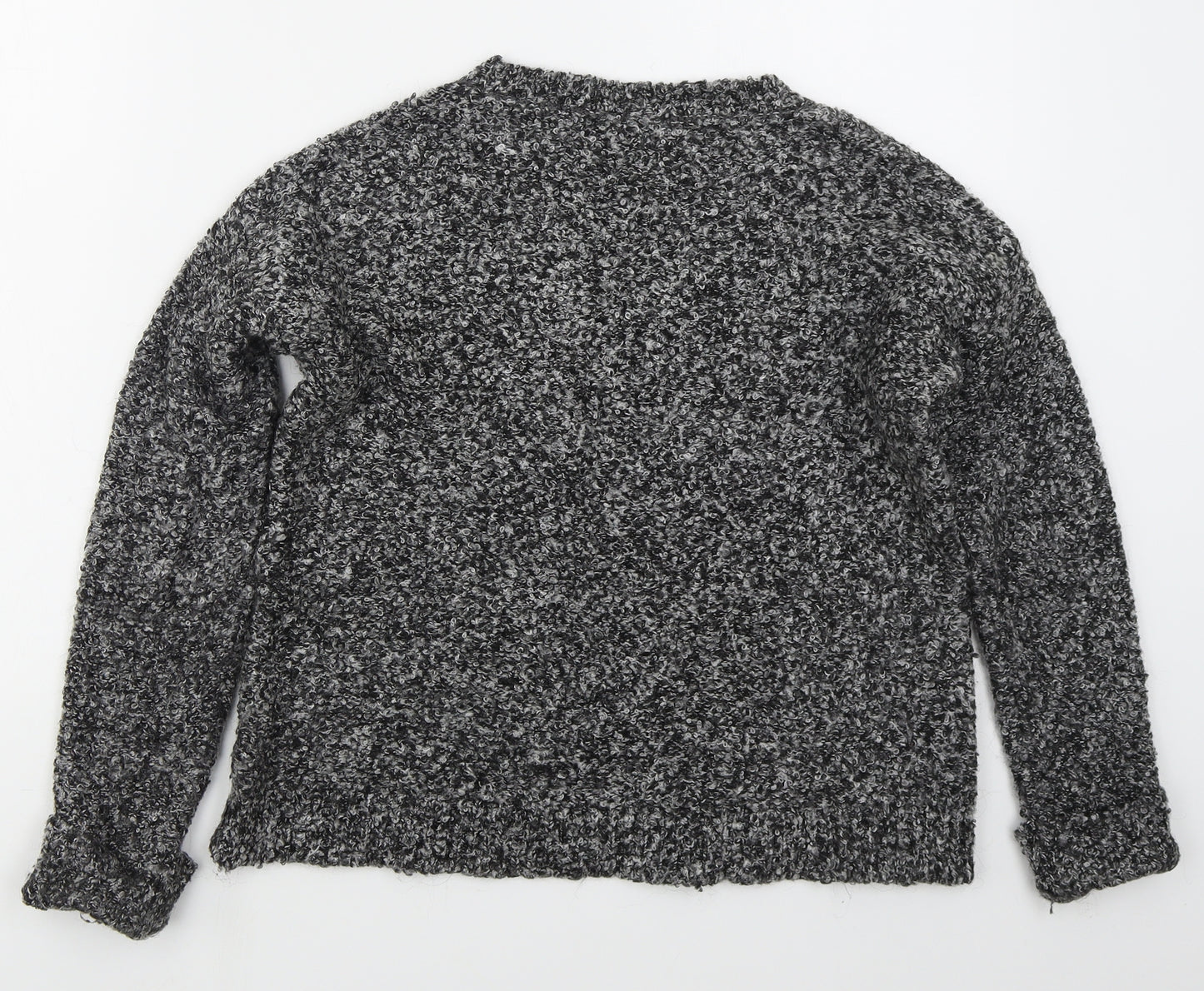 Topshop Womens Grey Crew Neck  Acrylic Pullover Jumper Size 6
