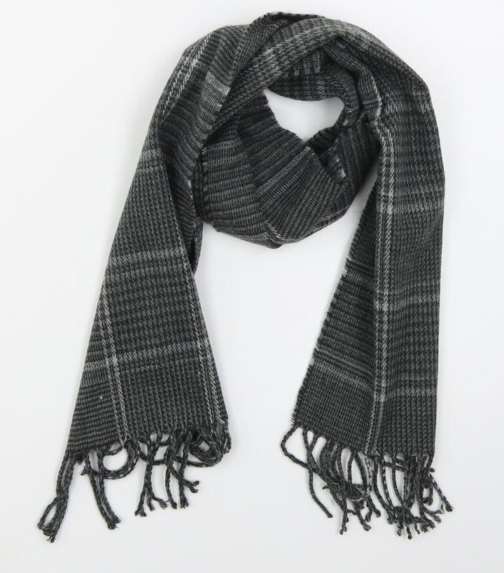 Avenue Womens Grey Check Acrylic  Scarf