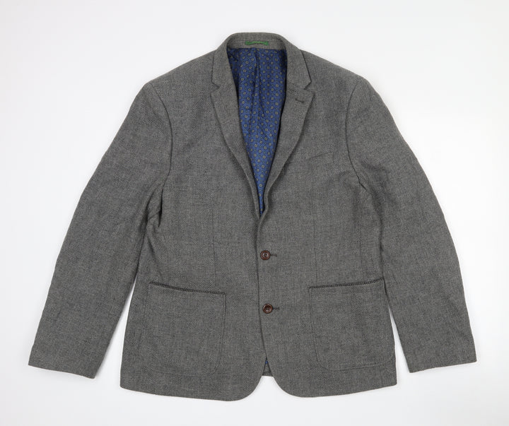 Easy Mens Grey Acrylic Jacket Blazer Size L