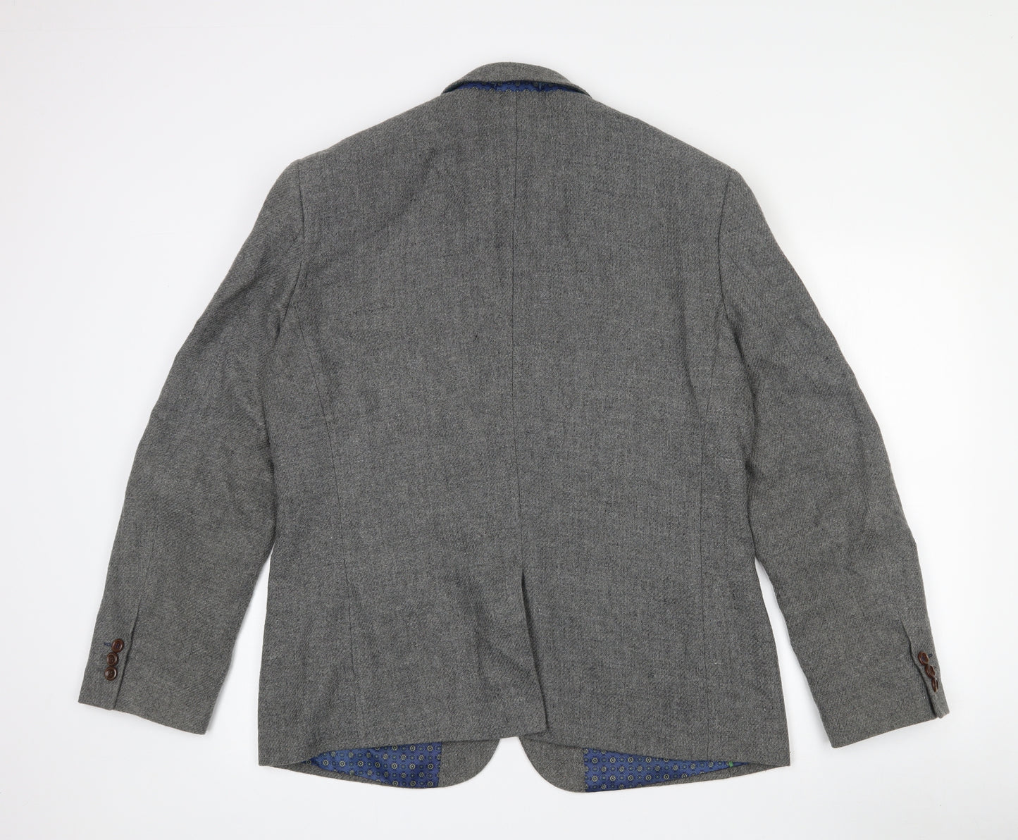 Easy Mens Grey  Acrylic Jacket Blazer Size L
