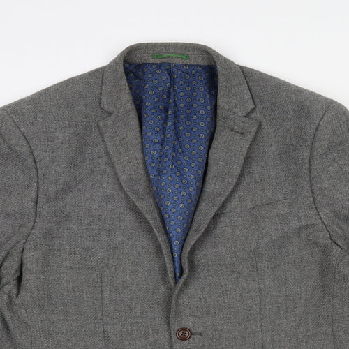 Easy Mens Grey  Acrylic Jacket Blazer Size L