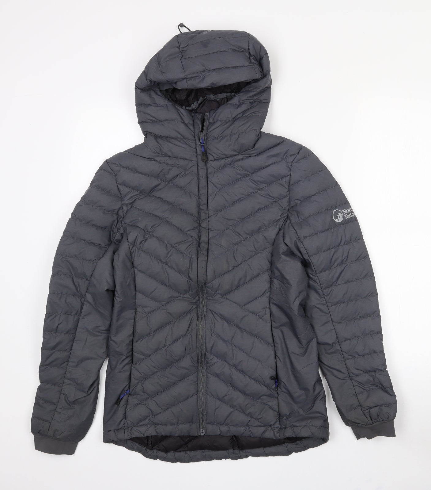 North Ridge Womens Grey   Quilted Coat Size 8  Zip